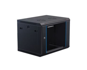 Marsriva 4U Wallbox 600 x 450 1.5mm Black - 1 x Shelf + 1 x Fan