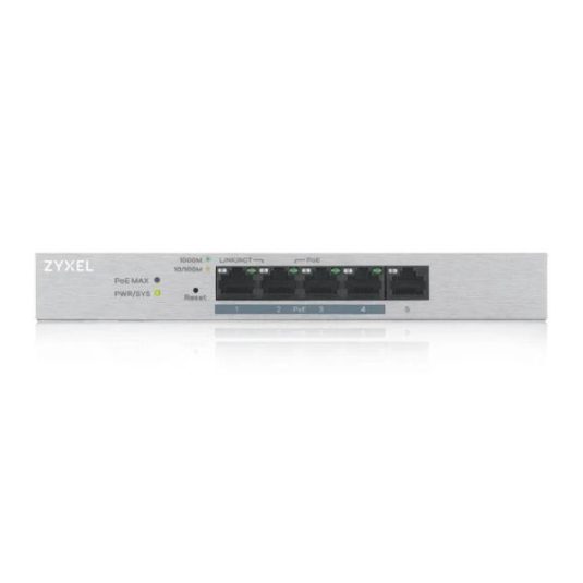 Zyxel Networks GS1200-5HP, 5 Port Gigabit PoE+ webmanaged Desktop Switch, 4x PoE, 60 Watt